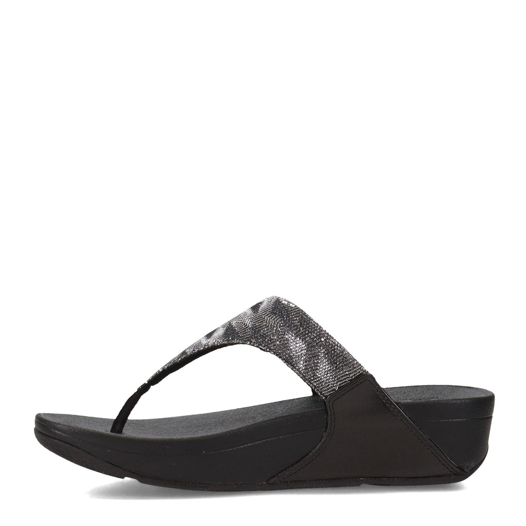 Women's FitFlop Lulu Glitz Thong Sandal BLACK ET9-090