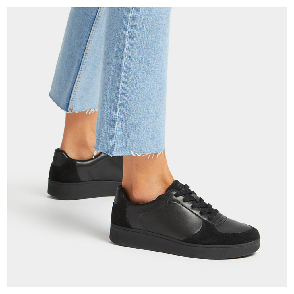 Women's FitFlop Rally Panel Sneaker SOLID BLACK FQ1-090