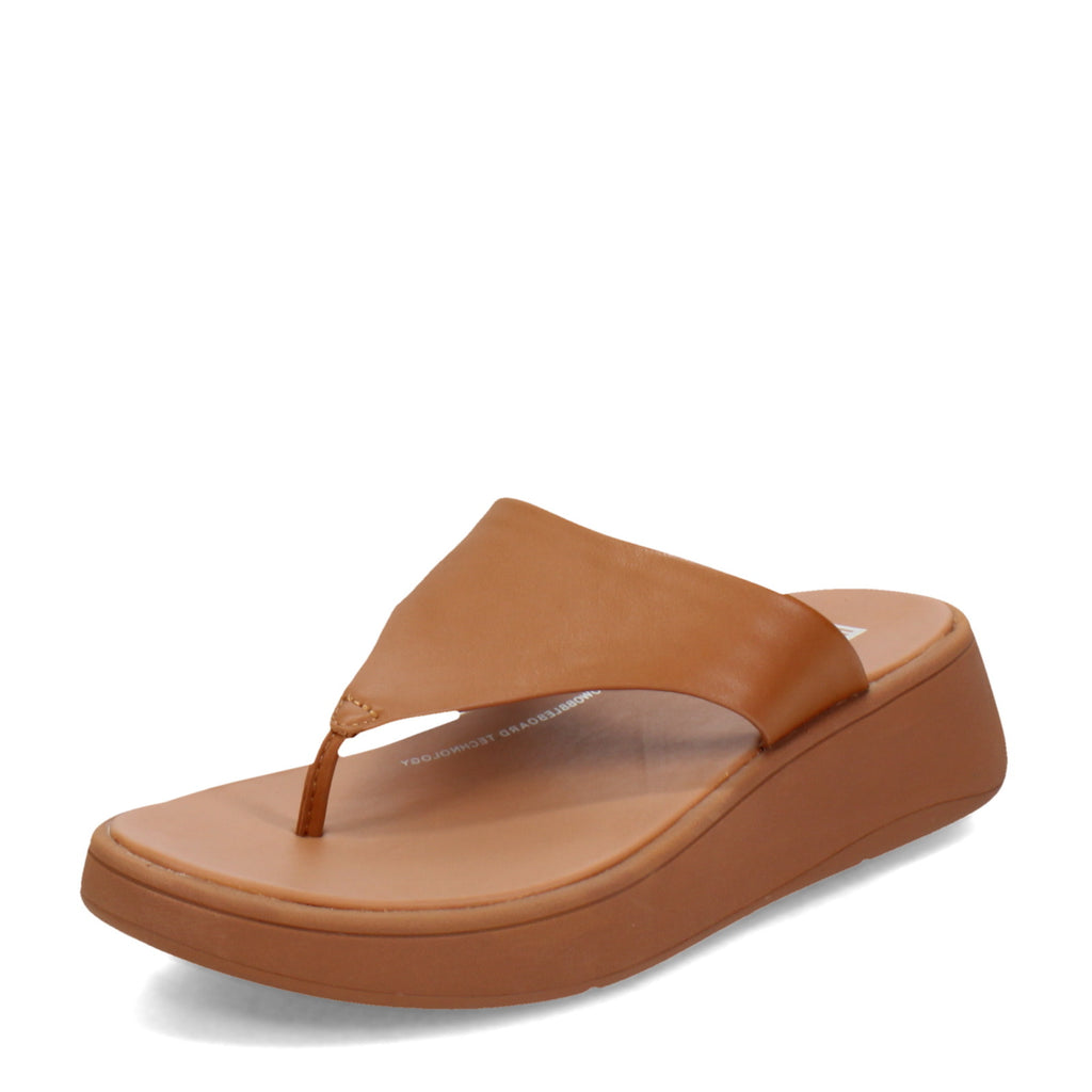 Women's FitFlop F-Mode Flatform Toe-Post Sandal LIGHT TAN FW4-592