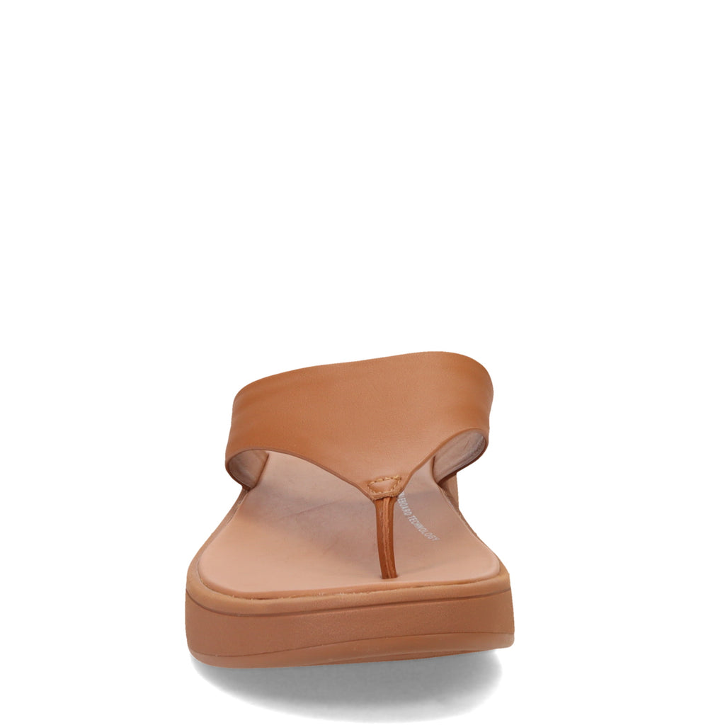 Women's FitFlop F-Mode Flatform Toe-Post Sandal LIGHT TAN FW4-592