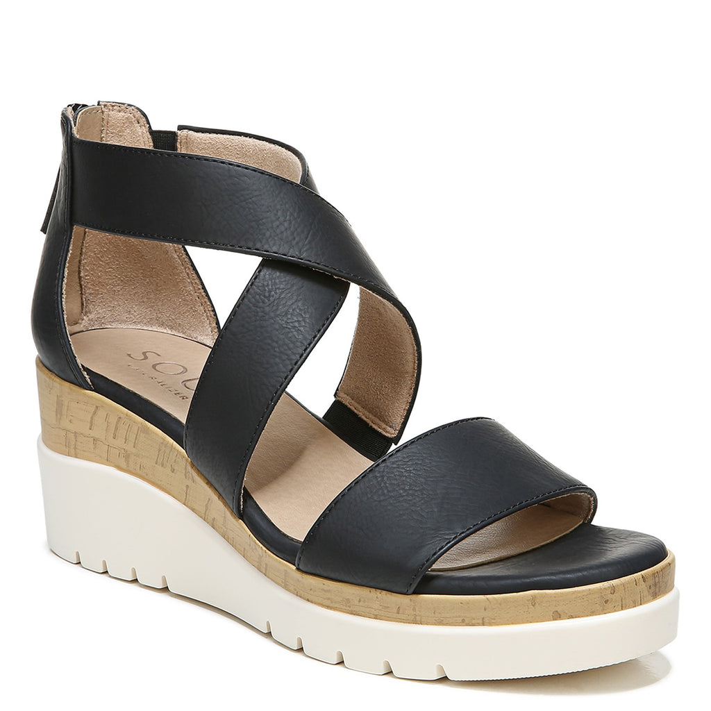 Women's Soul Naturalizer Goodtimes Wedge Sandal BLACK H5571S0001