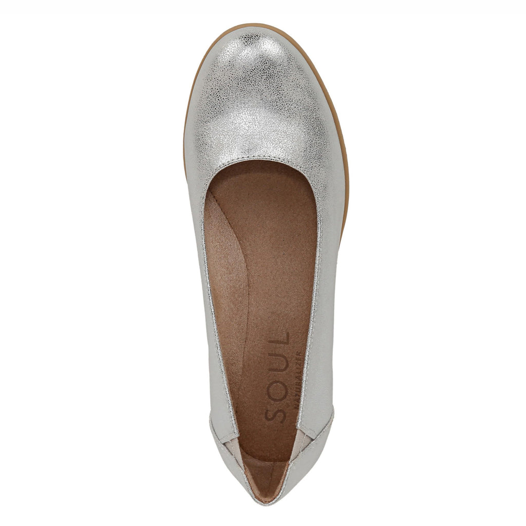 Women's SOUL Naturalizer Idea Ballet Flat SILVER METALLIC H9773S7021