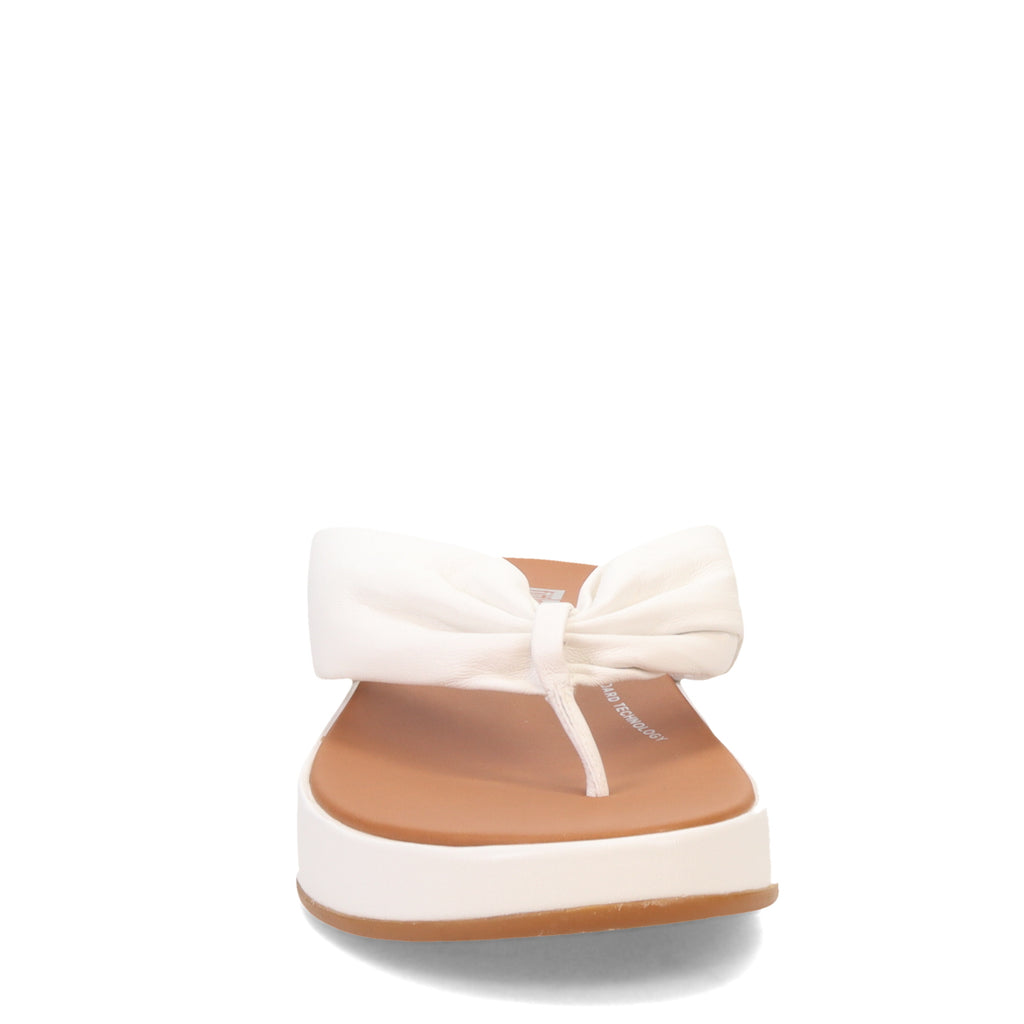 Women's FitFlop F-Mode Leather-Twist Toe-Post Sandal URBAN WHITE HG1-194