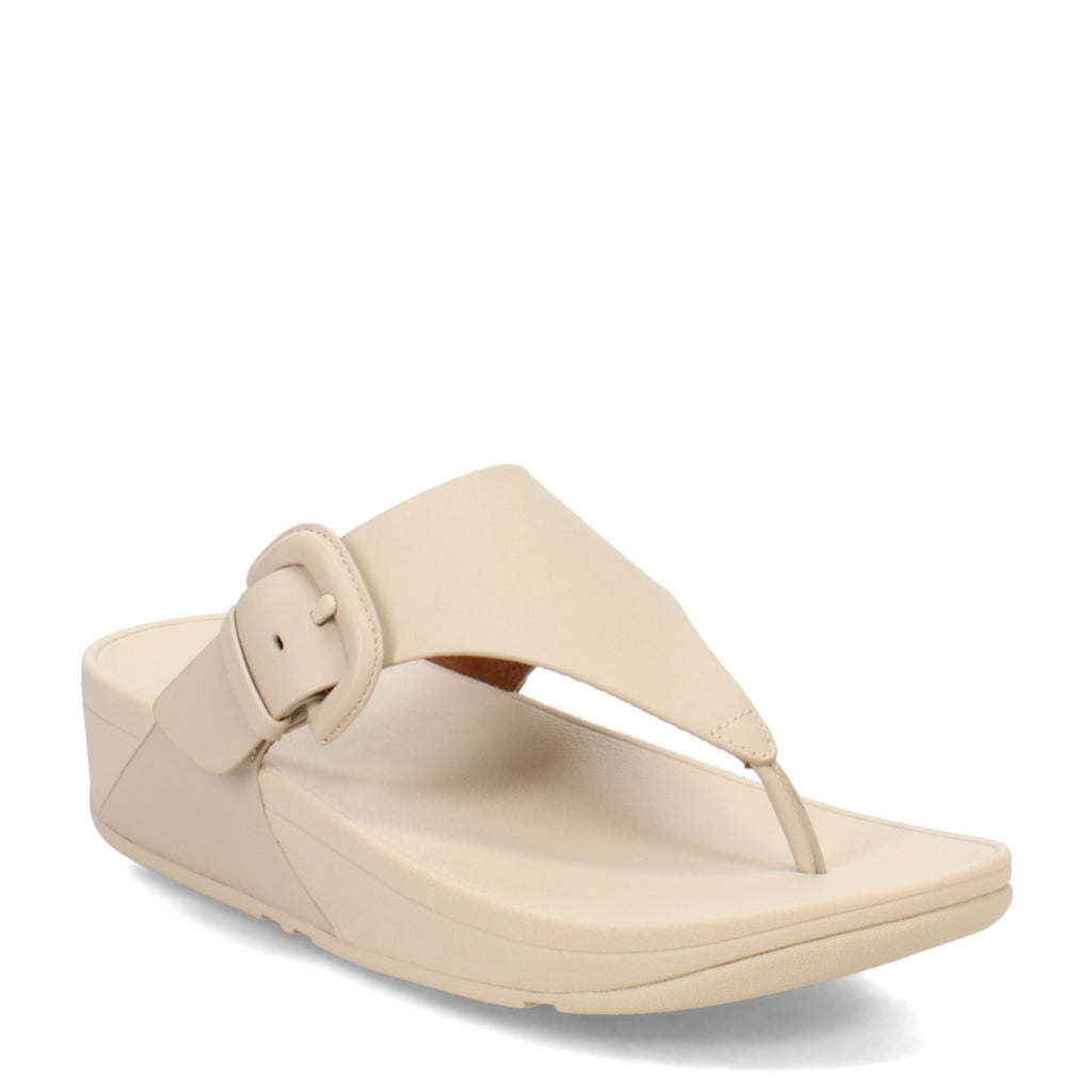 Women's FitFlop Lulu Covered Buckle Thong Sandal BEIGE HG9-A20