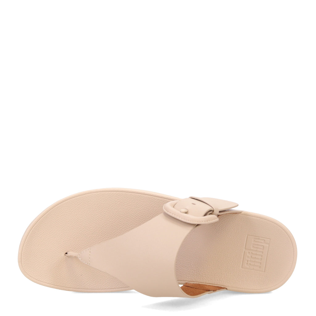 Women's FitFlop Lulu Covered Buckle Thong Sandal BEIGE HG9-A20