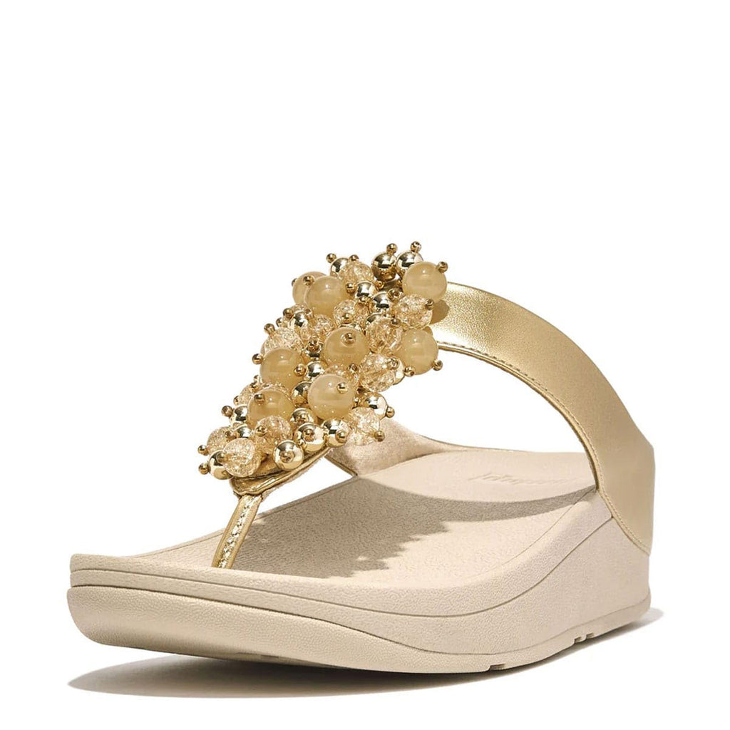 Women's FitFlop Fino Bauble Toe-Post Sandal PLATINO HI9-675