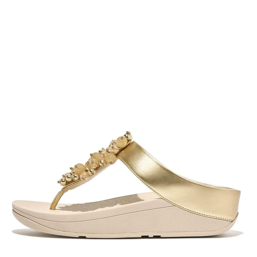 Women's FitFlop Fino Bauble Toe-Post Sandal PLATINO HI9-675