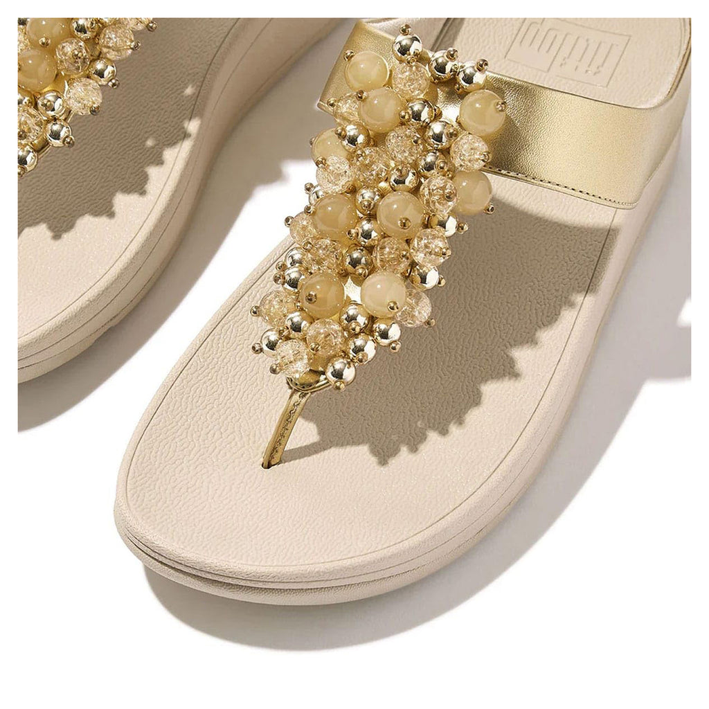 Women's FitFlop Fino Bauble Toe-Post Sandal PLATINO HI9-675