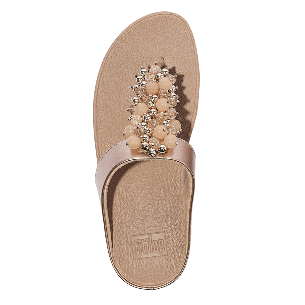 Women's FitFlop Fino Bauble Toe-Post Sandal Metallic Classic Beige HI9-C90