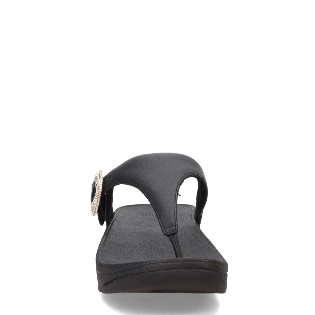 Women's FitFlop Lulu Crystal Buckle Thong Sandal BLACK HN9-001