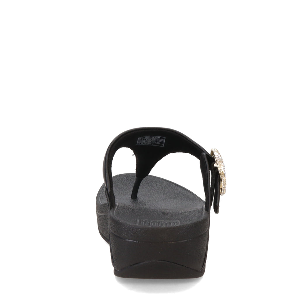 Women's FitFlop Lulu Crystal Buckle Thong Sandal BLACK HN9-001
