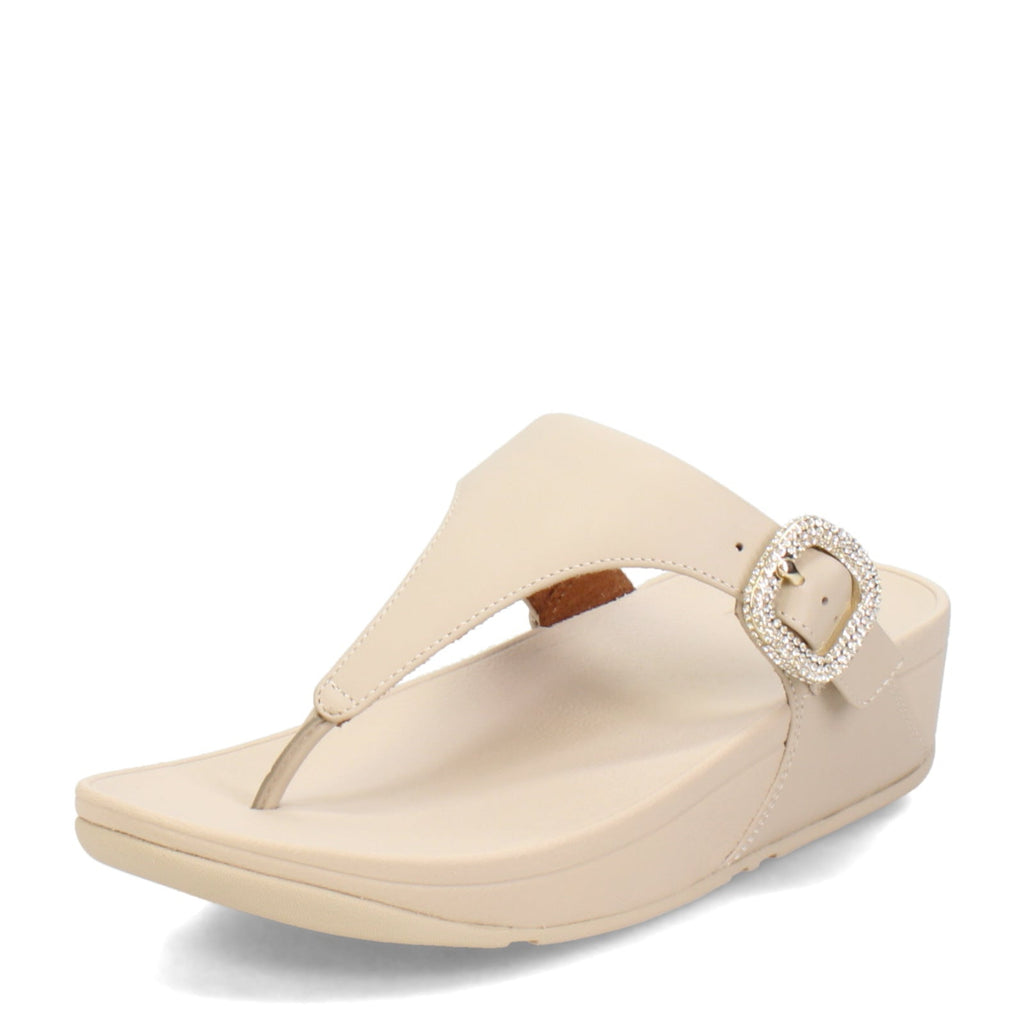 Women's FitFlop Lulu Crystal Buckle Thong Sandal BEIGE HN9-A20