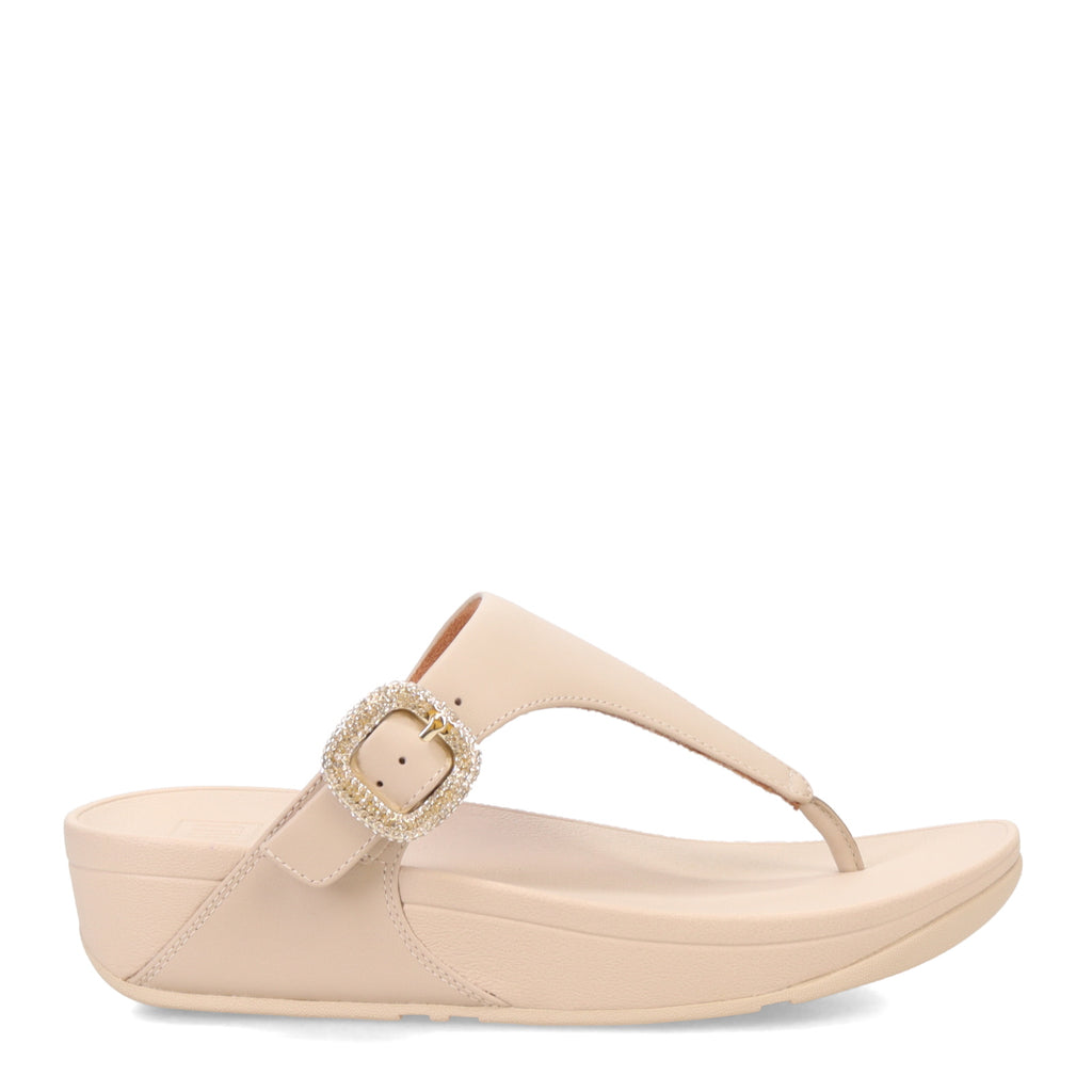 Women's FitFlop Lulu Crystal Buckle Thong Sandal BEIGE HN9-A20