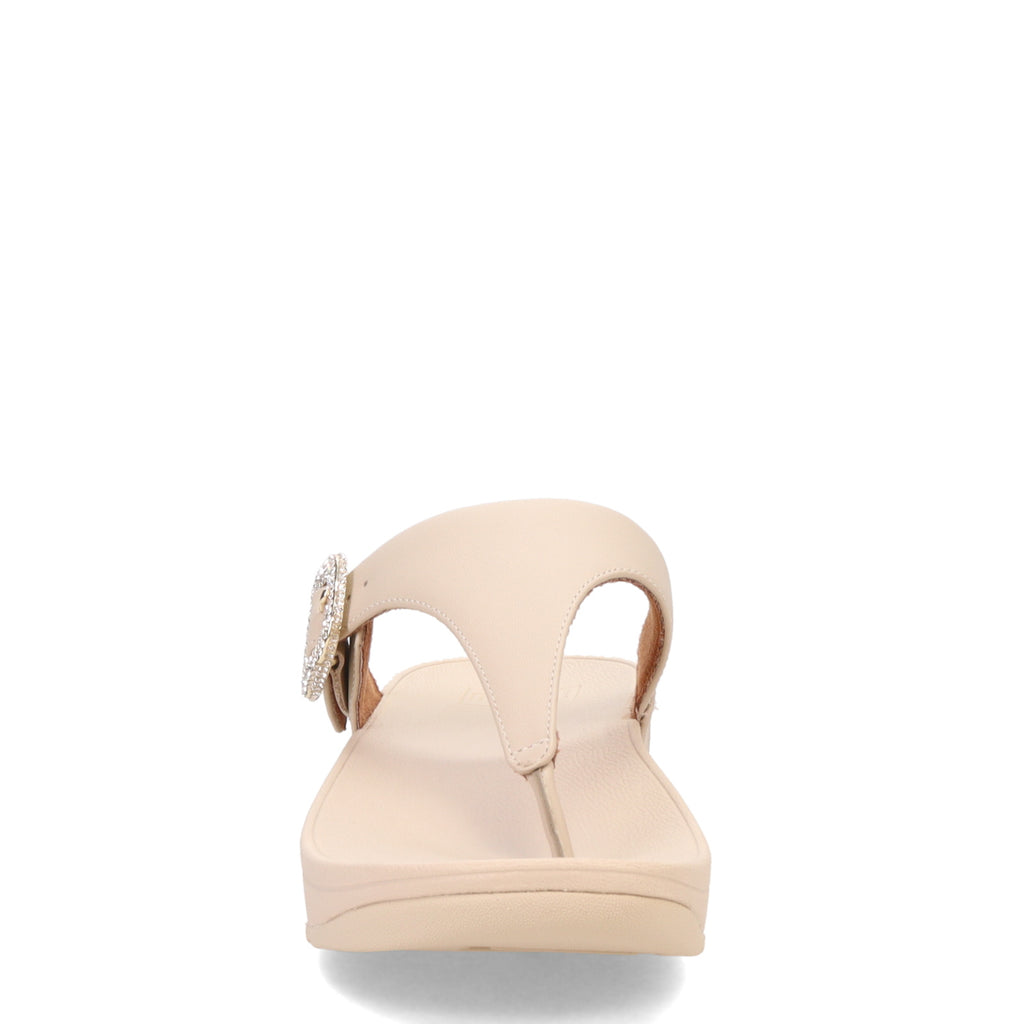 Women's FitFlop Lulu Crystal Buckle Thong Sandal BEIGE HN9-A20