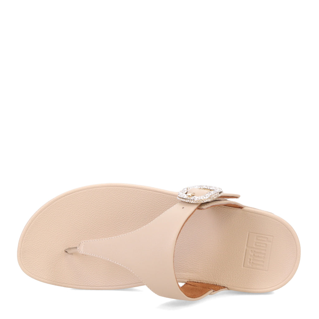 Women's FitFlop Lulu Crystal Buckle Thong Sandal BEIGE HN9-A20