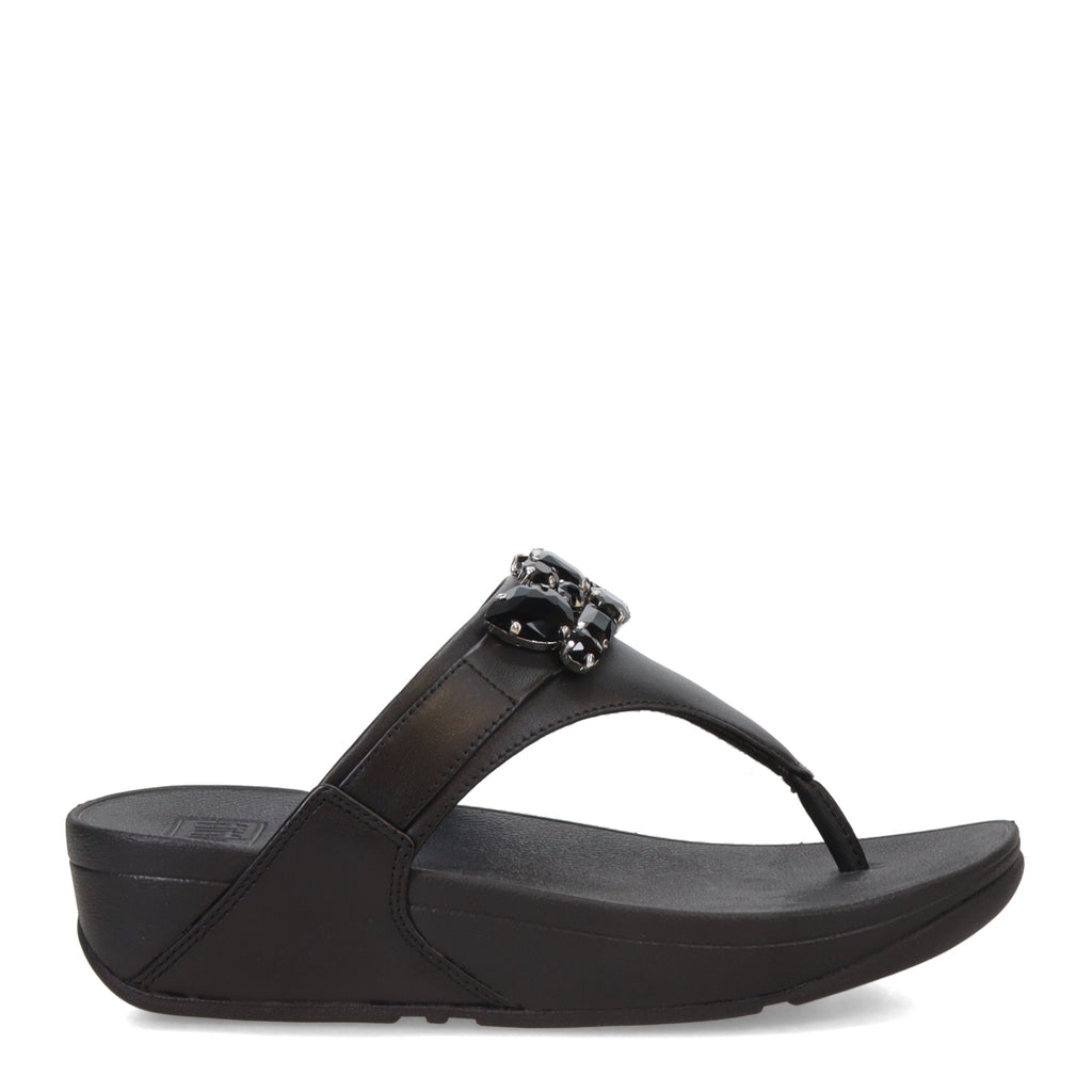 Women's FitFlop Lulu Jewel Thong Sandal BLACK HU7-001