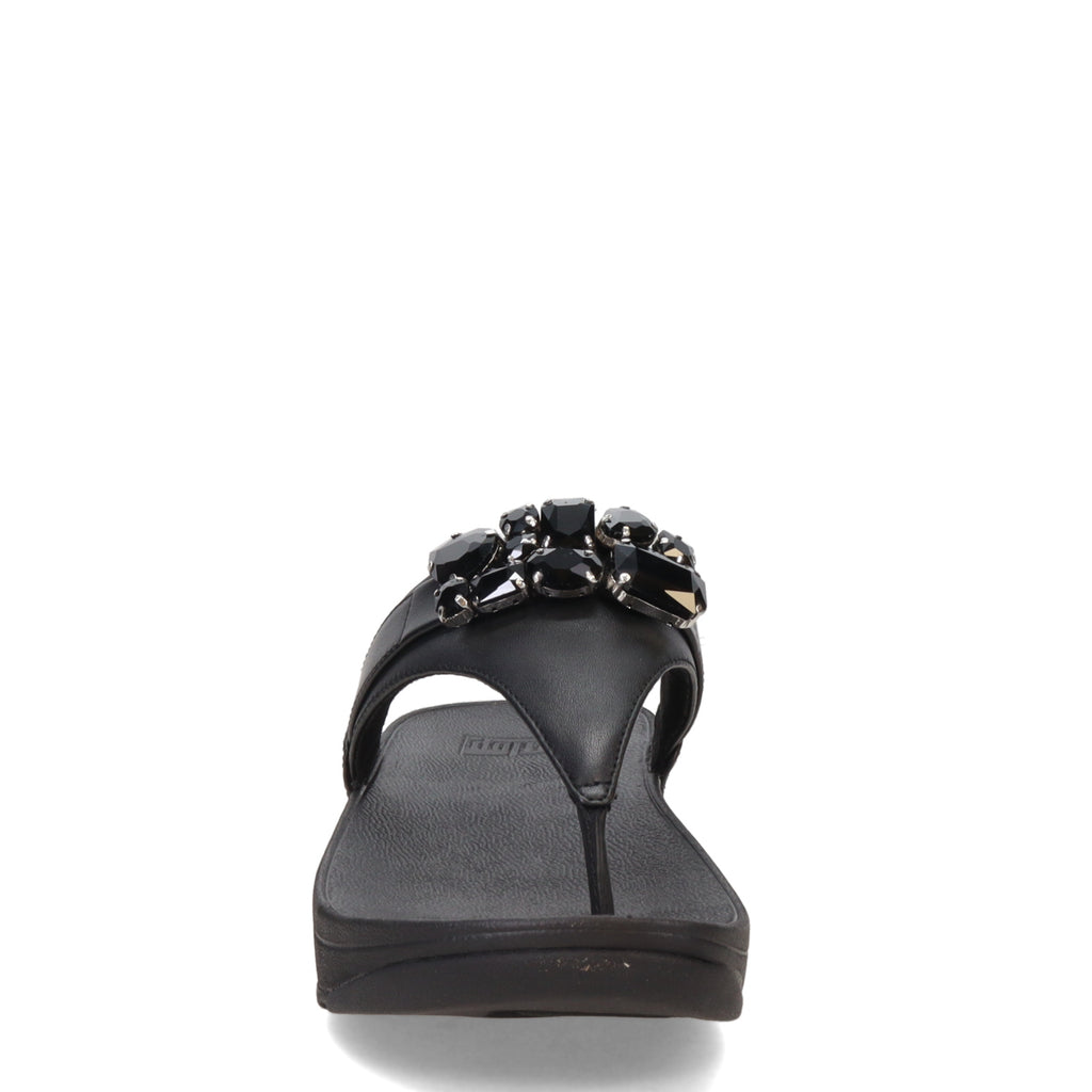 Women's FitFlop Lulu Jewel Thong Sandal BLACK HU7-001