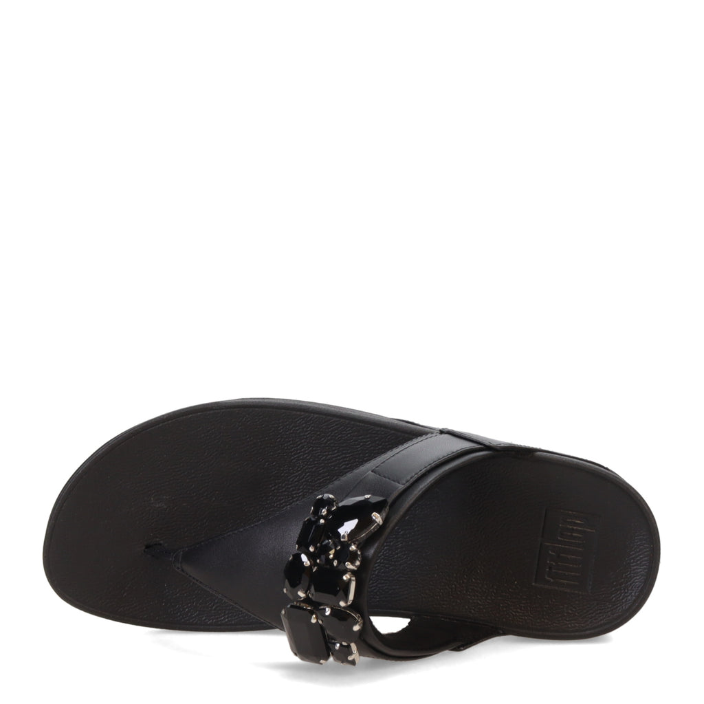 Women's FitFlop Lulu Jewel Thong Sandal BLACK HU7-001
