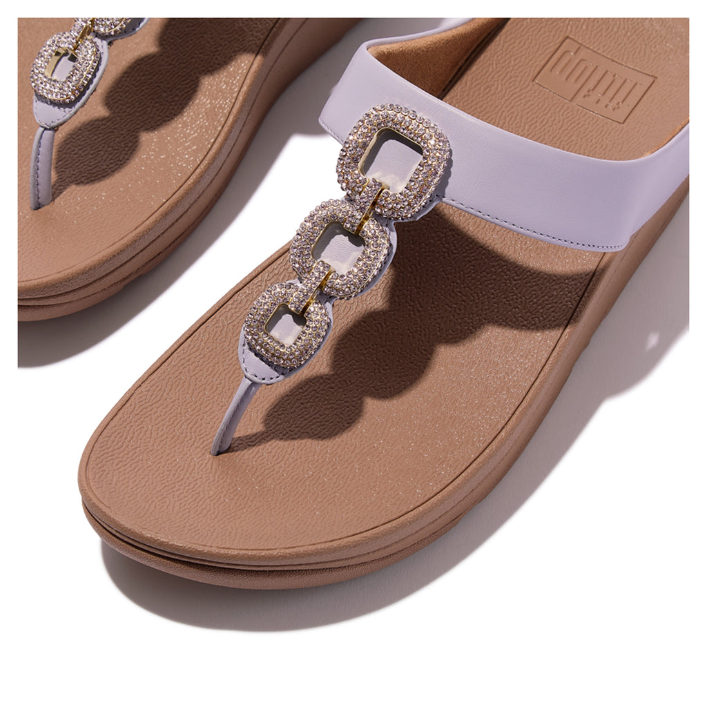 Women's FitFlop Fino Crystal Chain Toe-Post Sandal Cool Lilac HX2-C99
