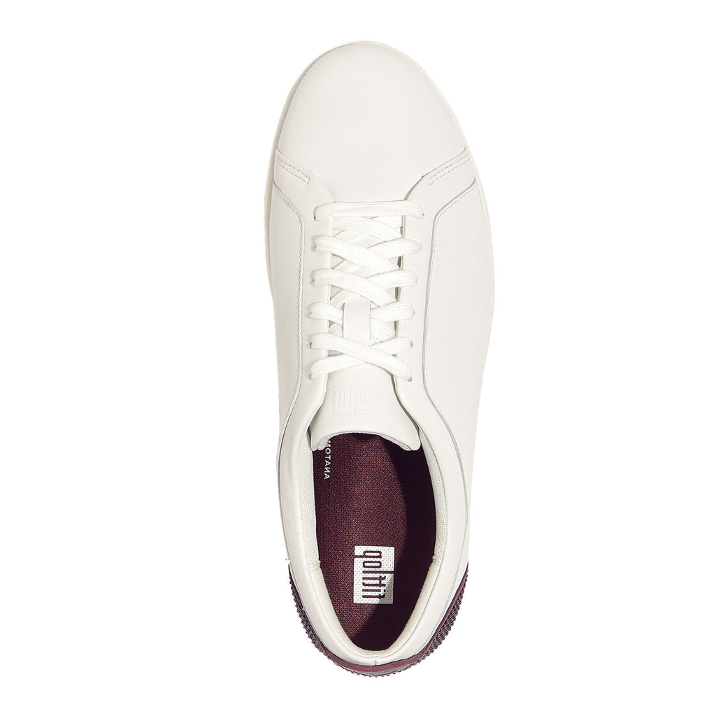 Women's FitFlop Rally Crystal Backtab Leather Sneaker URBAN WHITE MAUVE HY8-B39