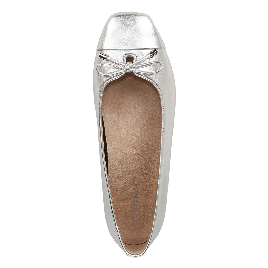 Women's Vionic Klara Flat SILVER METALLIC LEATHER I8667L5021