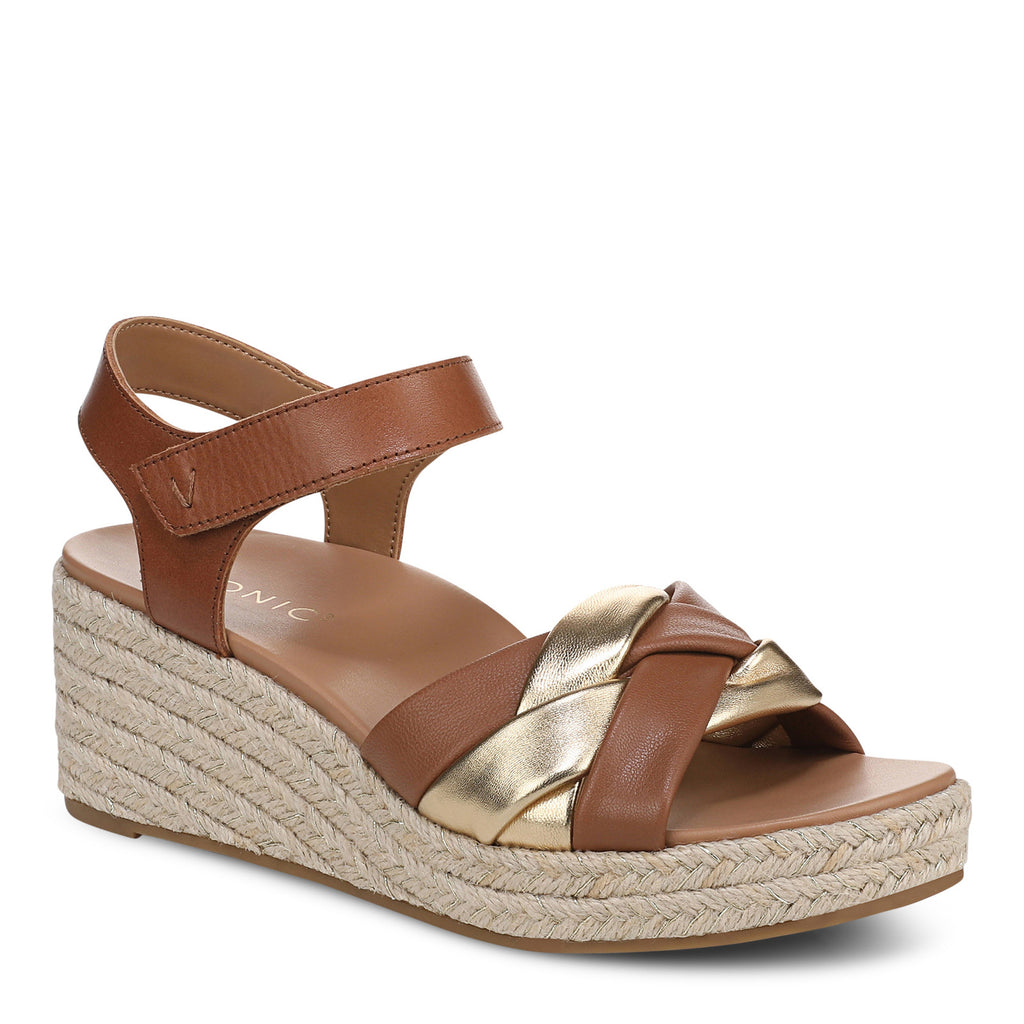 Women's Vionic Saratoga Sandal Tan/Gold I9884L5201