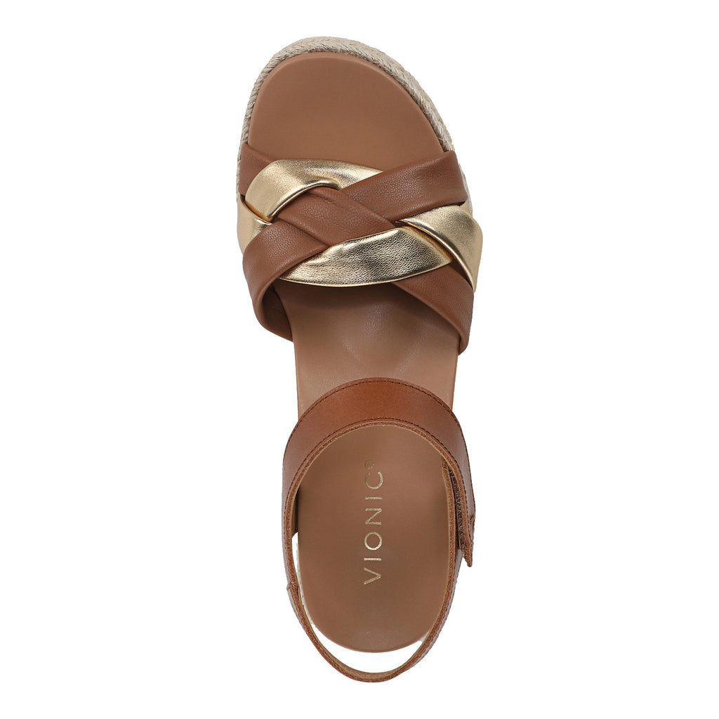Women's Vionic Saratoga Sandal Tan/Gold I9884L5201
