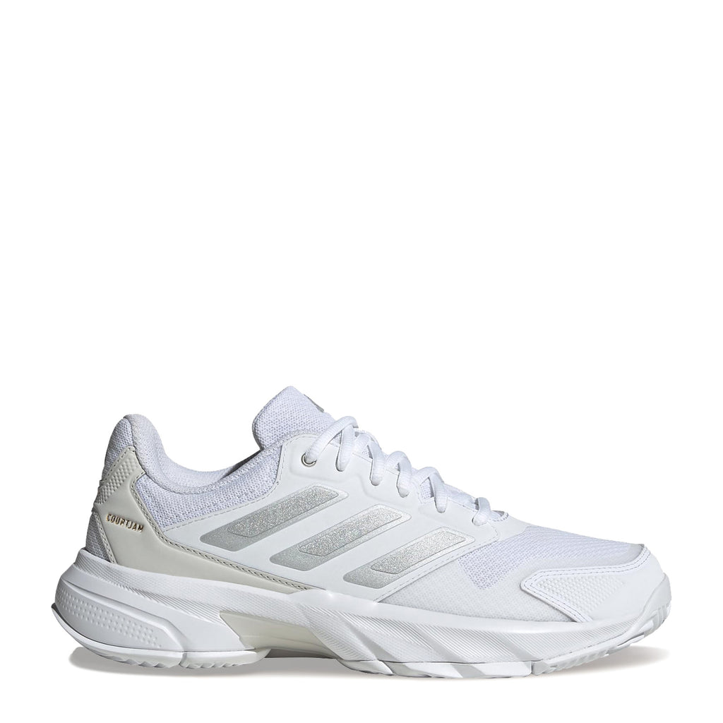 Women's Adidas CourtJam Control 3 Tennis Shoe WHITE SILVER ID2457