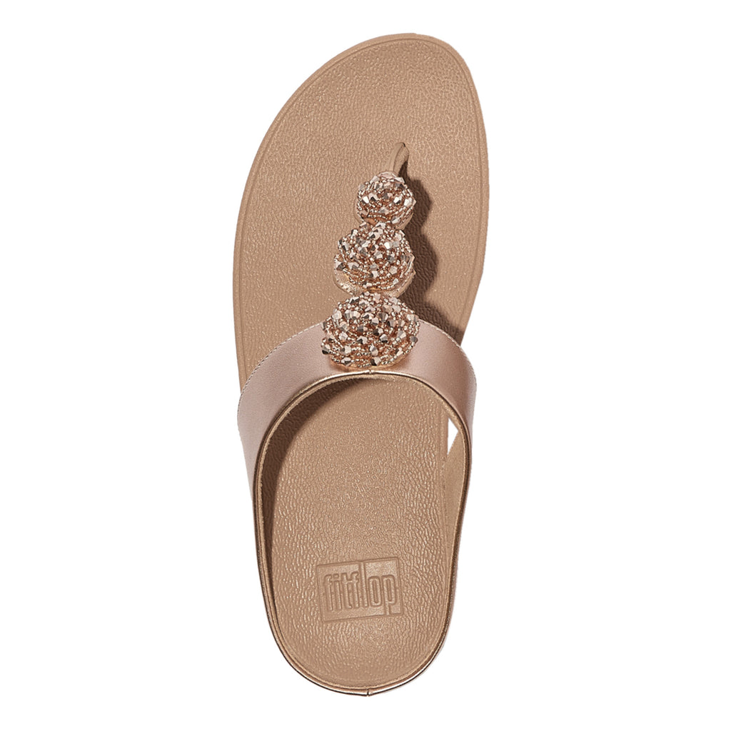 Women's FitFlop Fino Beaded Button Sandal BEIGE METALLIC IU1-C90