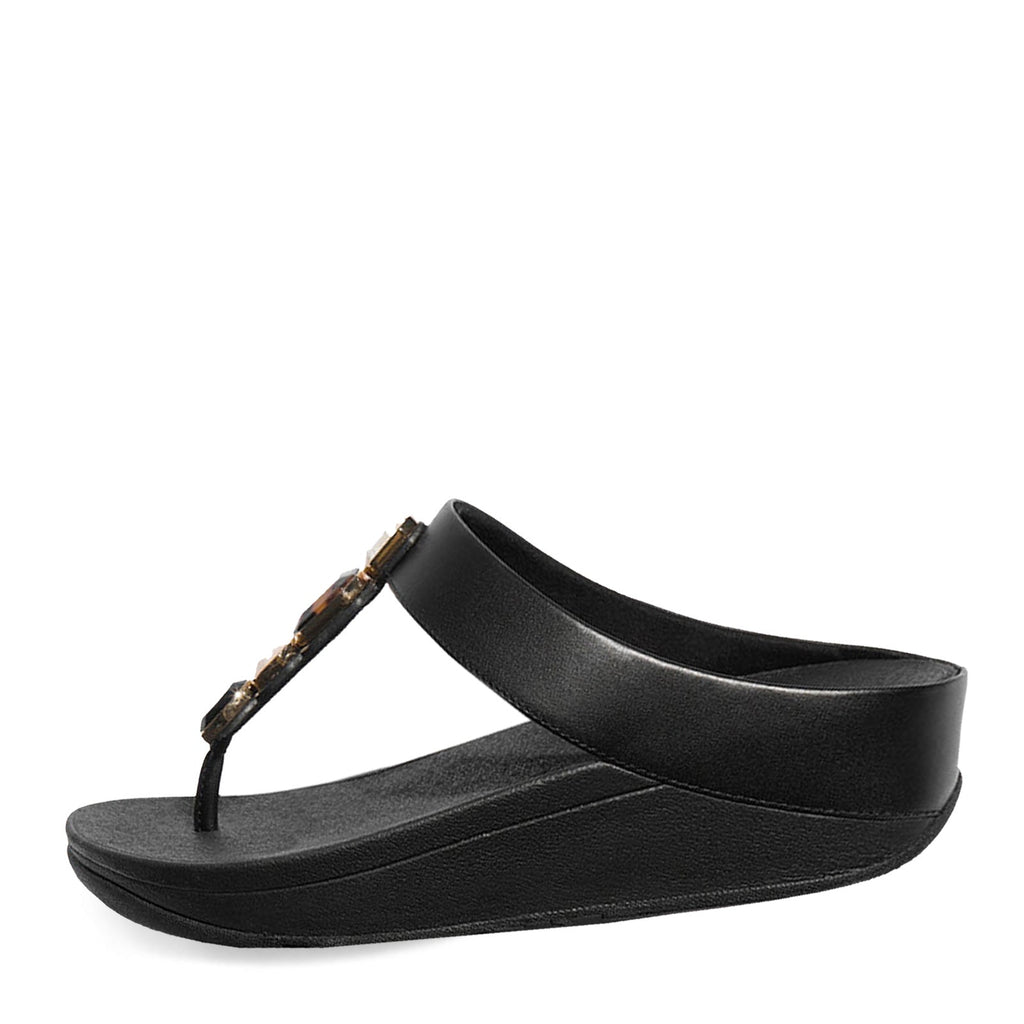 Women's FitFlop Fino Multi Stone Sandal BLACK IU9-090