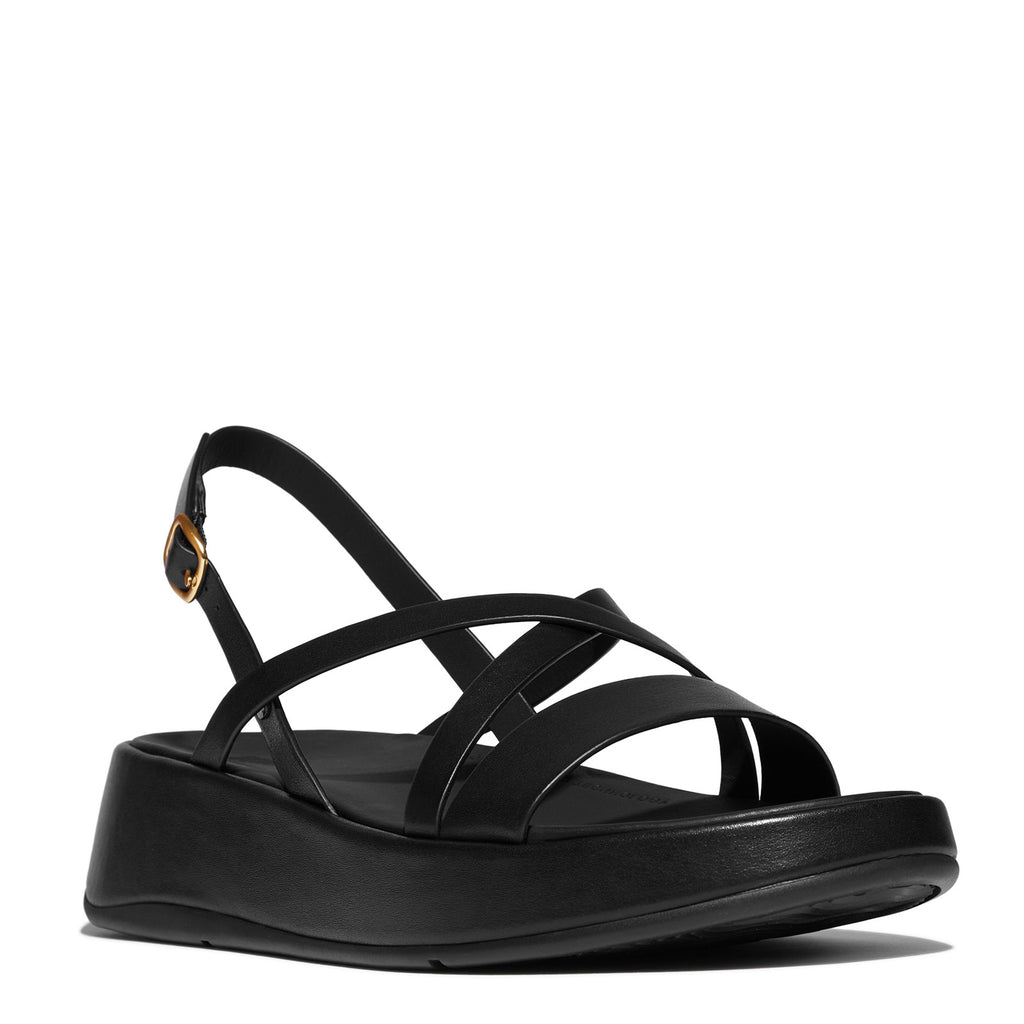 Women's FitFlop F-Mode Strappy Slingback Sandal ALL BLACK IY3-090
