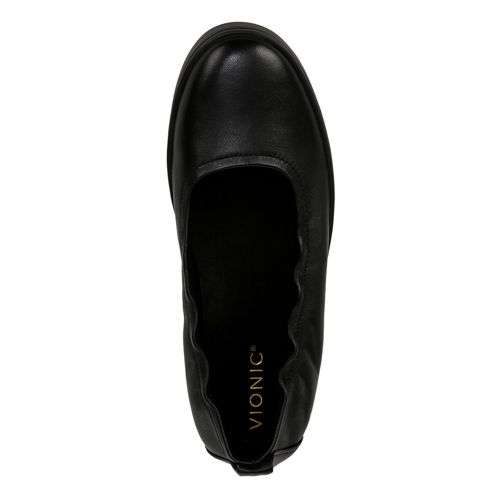 Women's Vionic Uptown Ballet Slip-On BLACK LEATHER J2129L1001