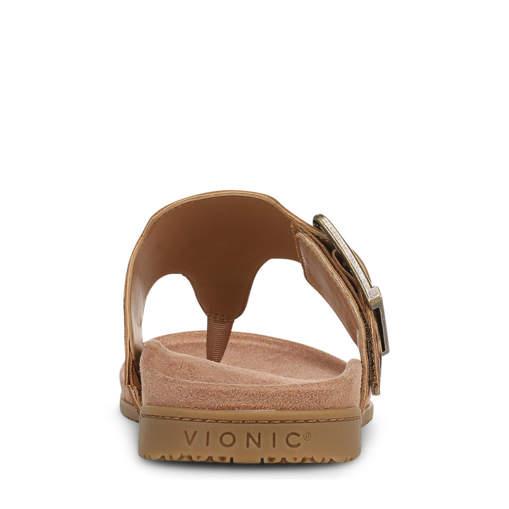 Women's Vionic Emma Thong Sandal TAN LEOPARD SUEDE J5383L5201