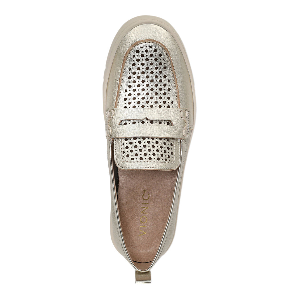 Women's Vionic Uptown Perf Loafer GOLD LEATHER J7559L2700