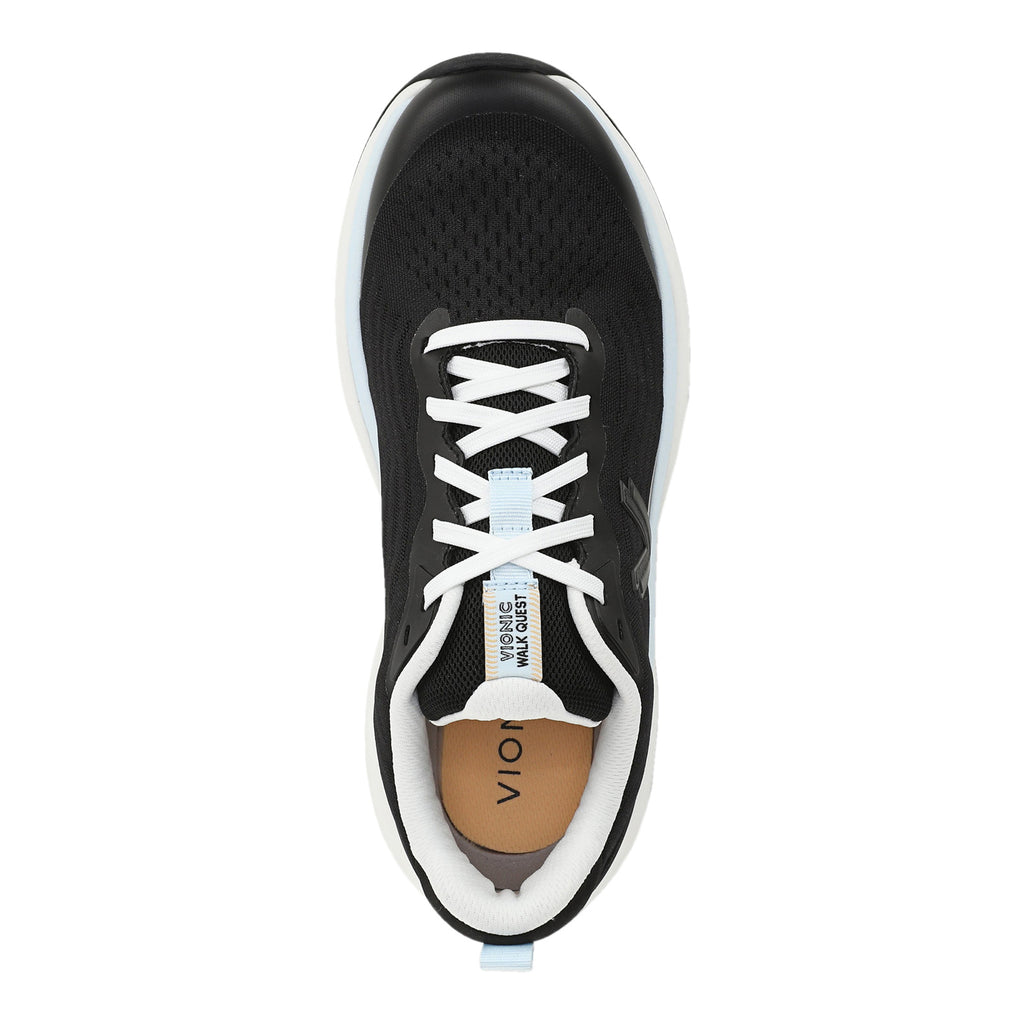 Women's Vionic Walk Quest Walking Shoe BLACK  WHITE J7702F1001