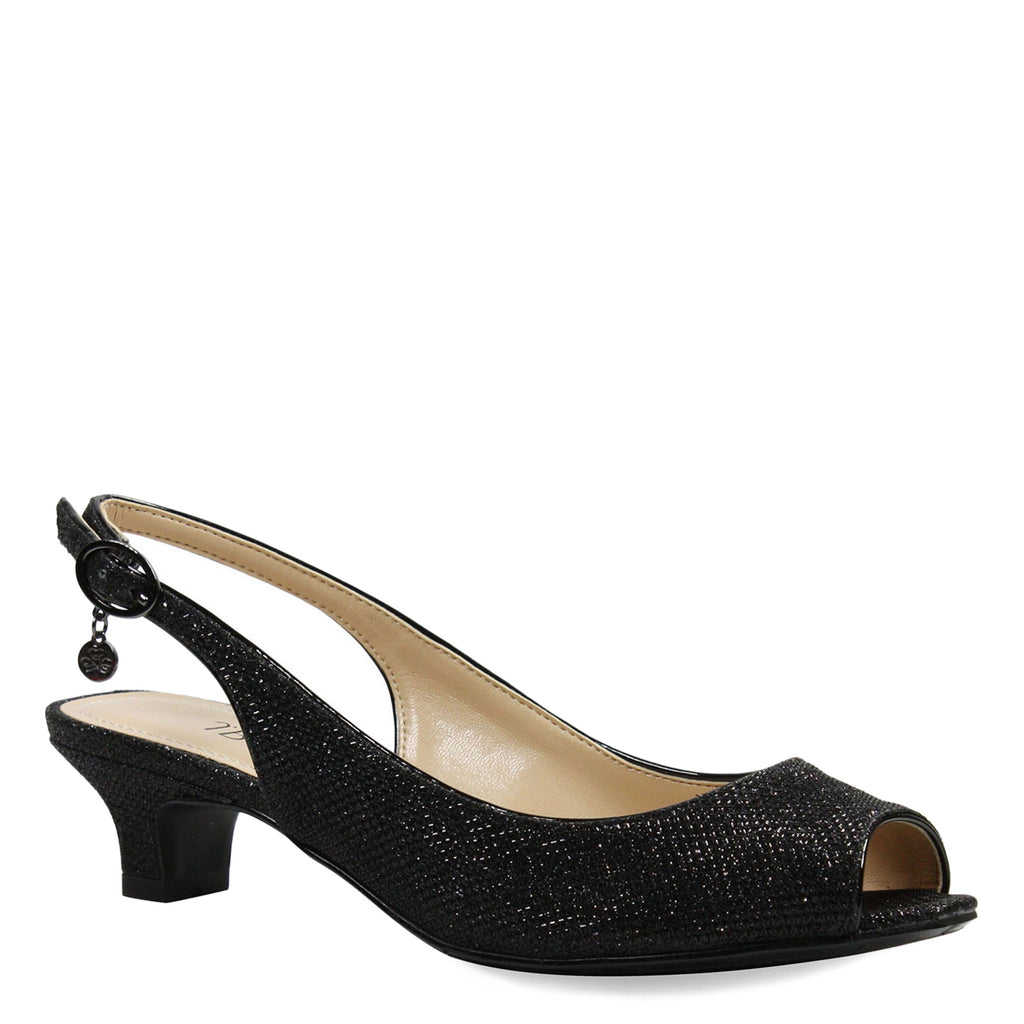 Women's J Renee Jenvey Sandal BLACK GLITTER JENVEY-GFBLK