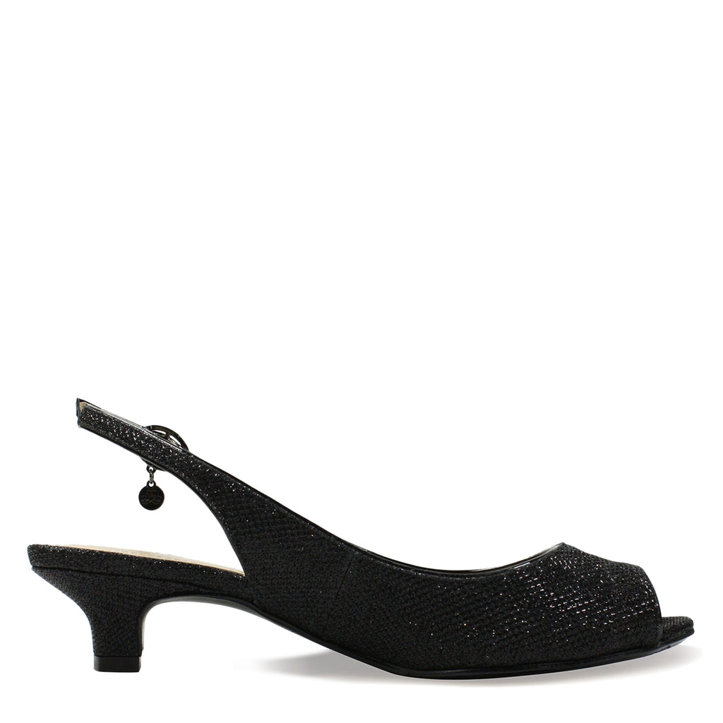 Women's J Renee Jenvey Sandal BLACK GLITTER JENVEY-GFBLK