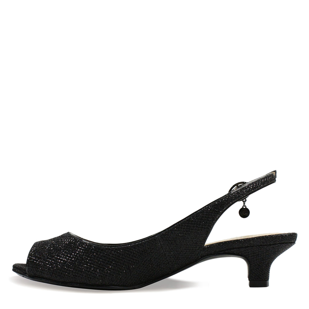 Women's J Renee Jenvey Sandal BLACK GLITTER JENVEY-GFBLK