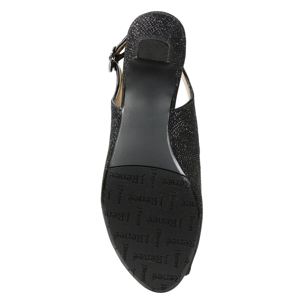 Women's J Renee Jenvey Sandal BLACK GLITTER JENVEY-GFBLK