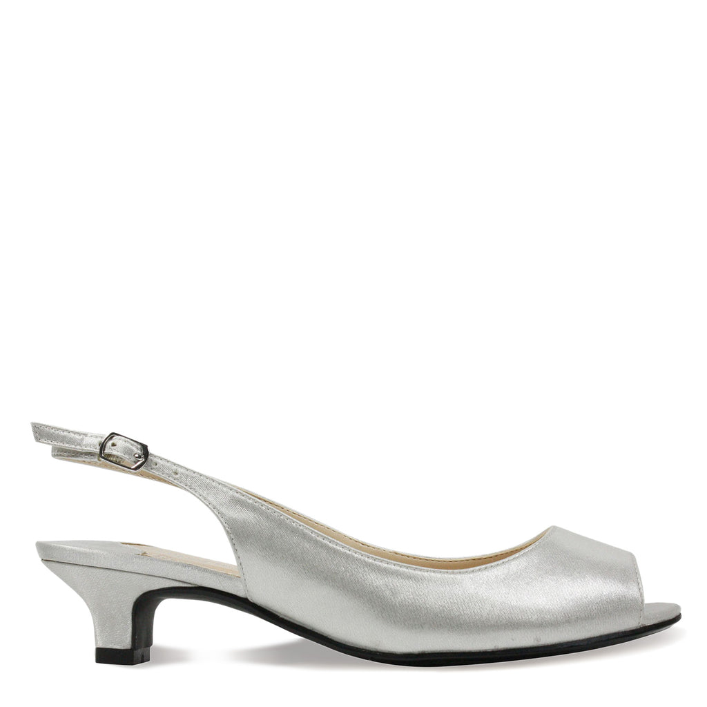 Women's J Renee Jenvey Sandal SILVER SATIN JENVEY-SASIL