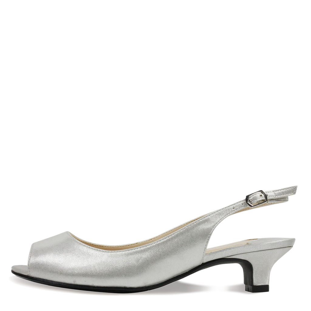 Women's J Renee Jenvey Sandal SILVER SATIN JENVEY-SASIL
