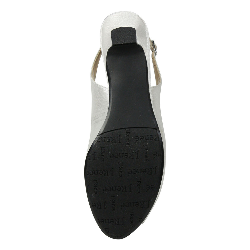 Women's J Renee Jenvey Sandal SILVER SATIN JENVEY-SASIL