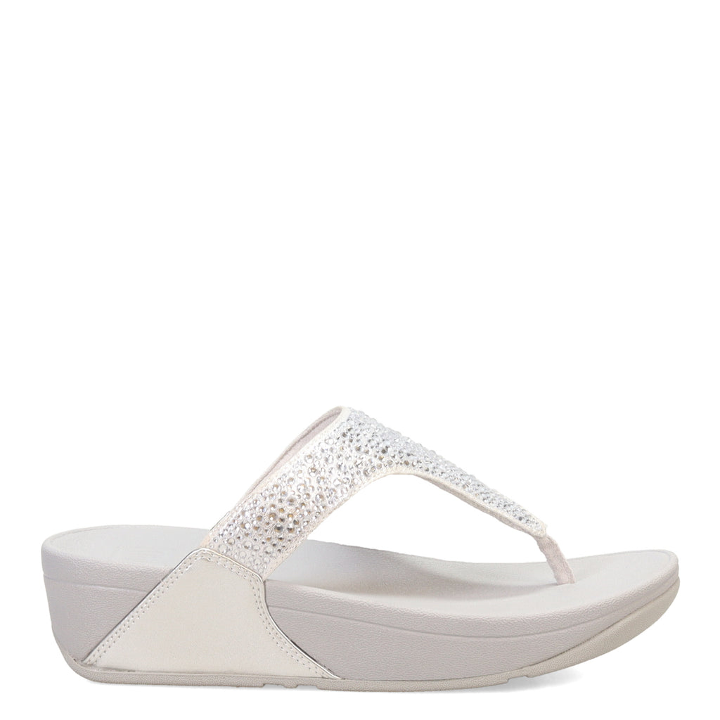 Women's FitFlop Lulu Crystal Mix Toe Post Sandal SILVER JL2-011