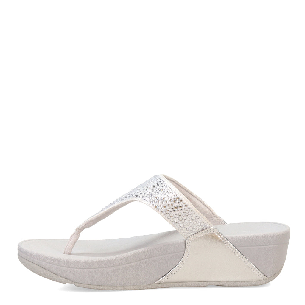 Women's FitFlop Lulu Crystal Mix Toe Post Sandal SILVER JL2-011