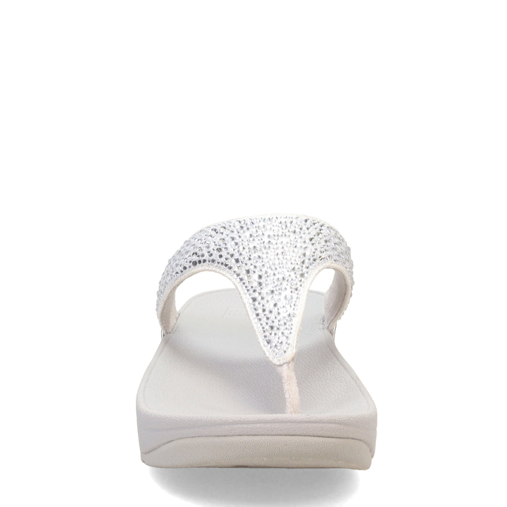 Women's FitFlop Lulu Crystal Mix Toe Post Sandal SILVER JL2-011
