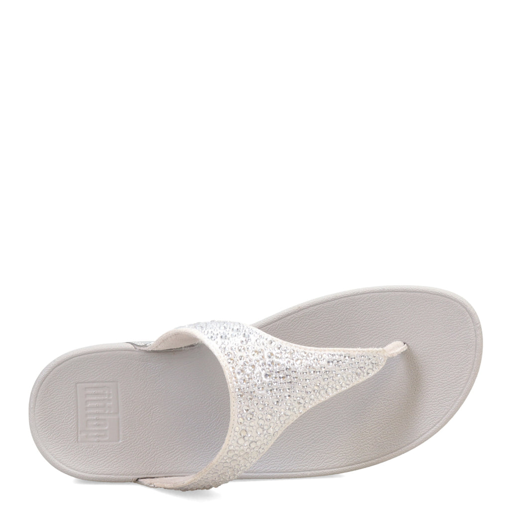 Women's FitFlop Lulu Crystal Mix Toe Post Sandal SILVER JL2-011
