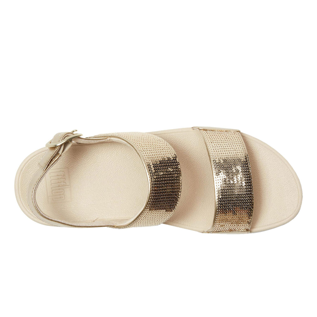 Women's FitFlop Lulu Sequin Slide Backstrap Sandal PLATINO JL3-675