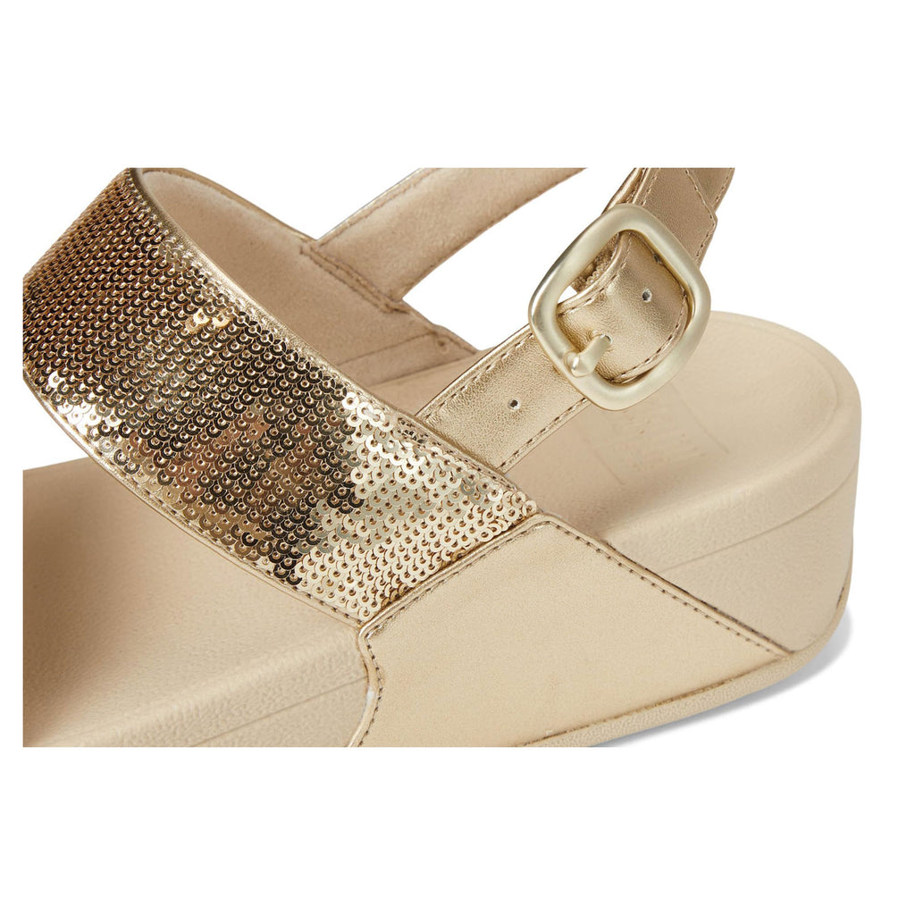 Women's FitFlop Lulu Sequin Slide Backstrap Sandal PLATINO JL3-675