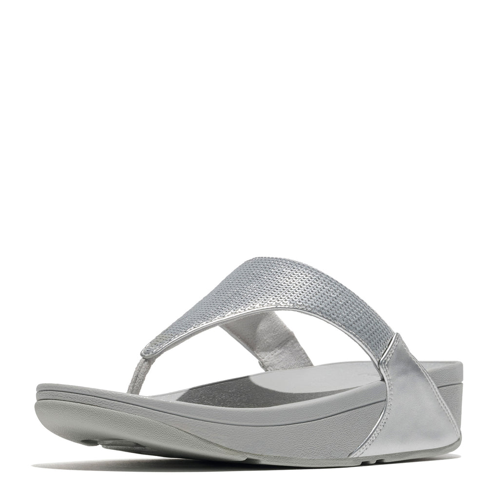 Women's FitFlop Lulu Sequin Thong Sandal SILVER JL5-011