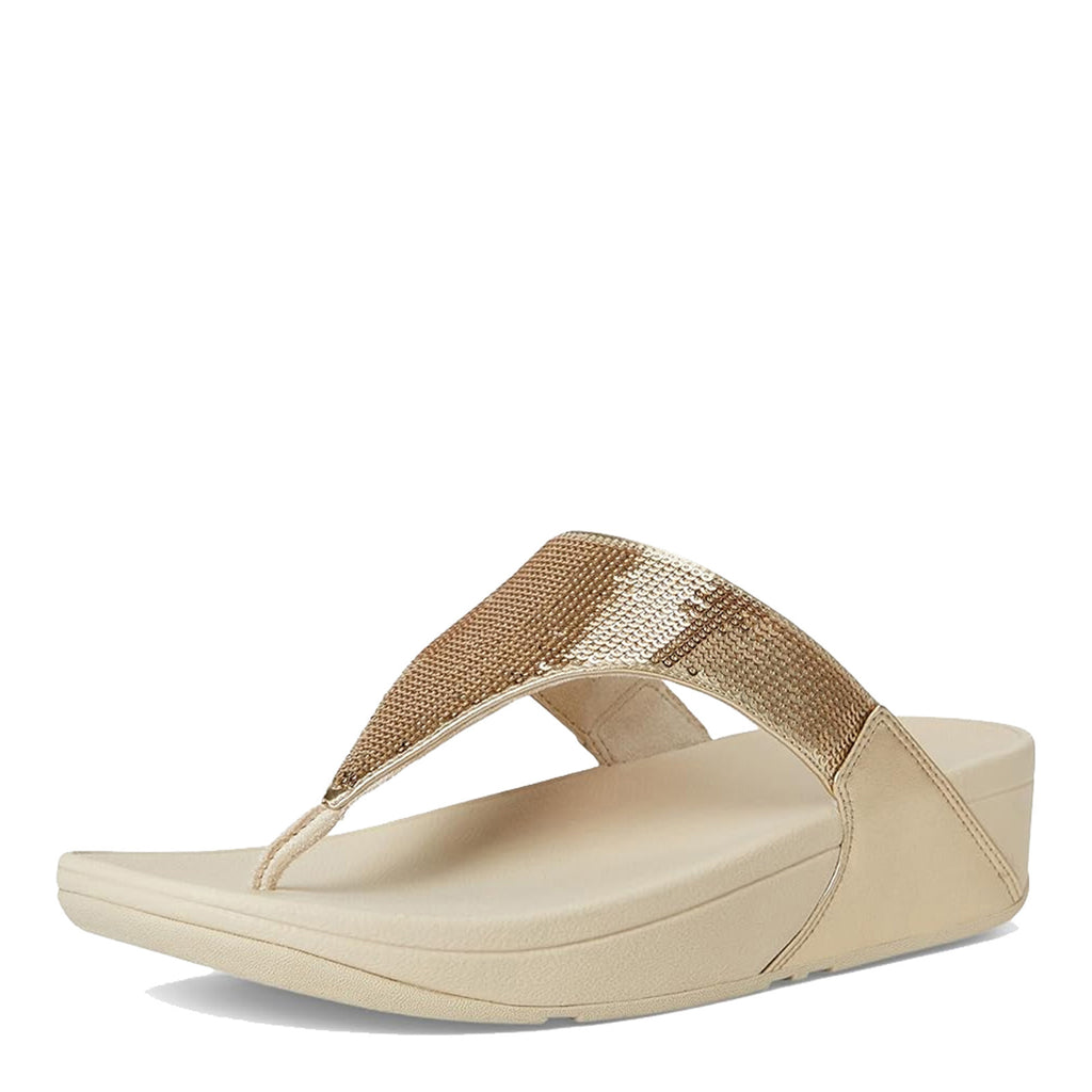 Women's FitFlop Lulu Sequin Thong Sandal PLATINO JL5-675